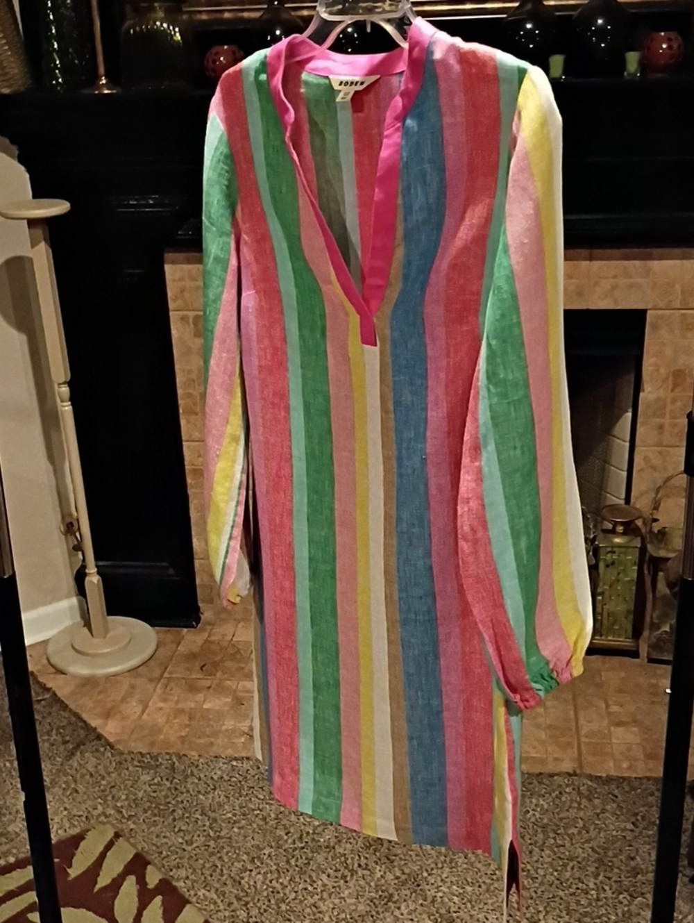 Boden Cleo Multicolored Striped Linen Dress - Picture 3 of 11